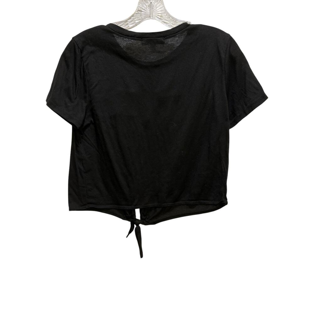 Love J  QUEEN Embroidered Crop Top XL Black Pink - Picture 2 of 5